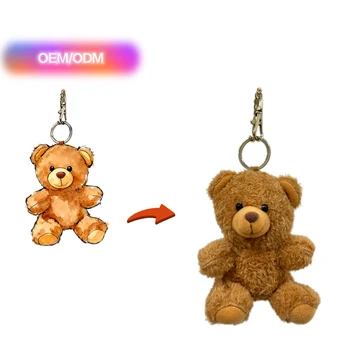 Bear Plush Keychain Ins Xiaohongshu Same Gift Keychain for Best Friends, Bag Pendant, Hanging Decoration 12CM