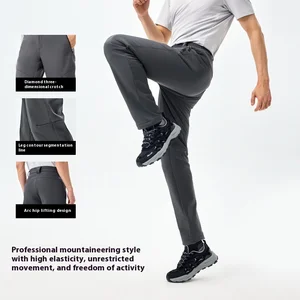 Pelliot Men's Women's Soft Shell Elastic Sports Pants Windproof Winter Hiking Mountaineering Assault Pants with Flat Front