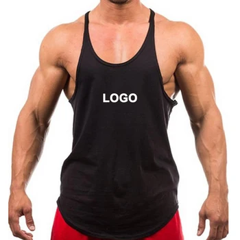 Custom Wholesale Fitness Sports Workout Gym Clothing Tank Top Bodybuilding Stringer Vest Custom Cotton Gym Mens Running Singlet