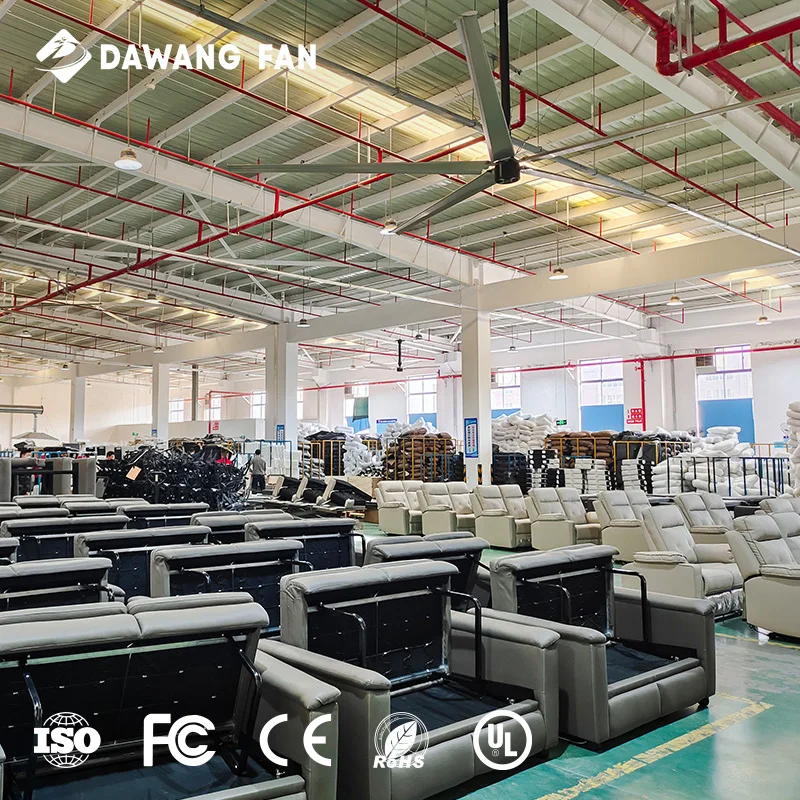 DAWANG 10-футовый потолочный вентилятор HVLS с волнообразными лопастями и двигателем PMSM, большой коммерческий вентилятор для коммерческого использования