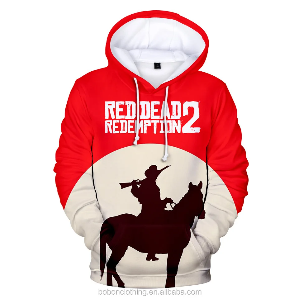 JIANJIAY Sudadera con Capucha Red Dead Redemption 2 Digital Cosplay 3D suéter con Capucha Unisex Uniforme de béisbol Ropa Deportiva
