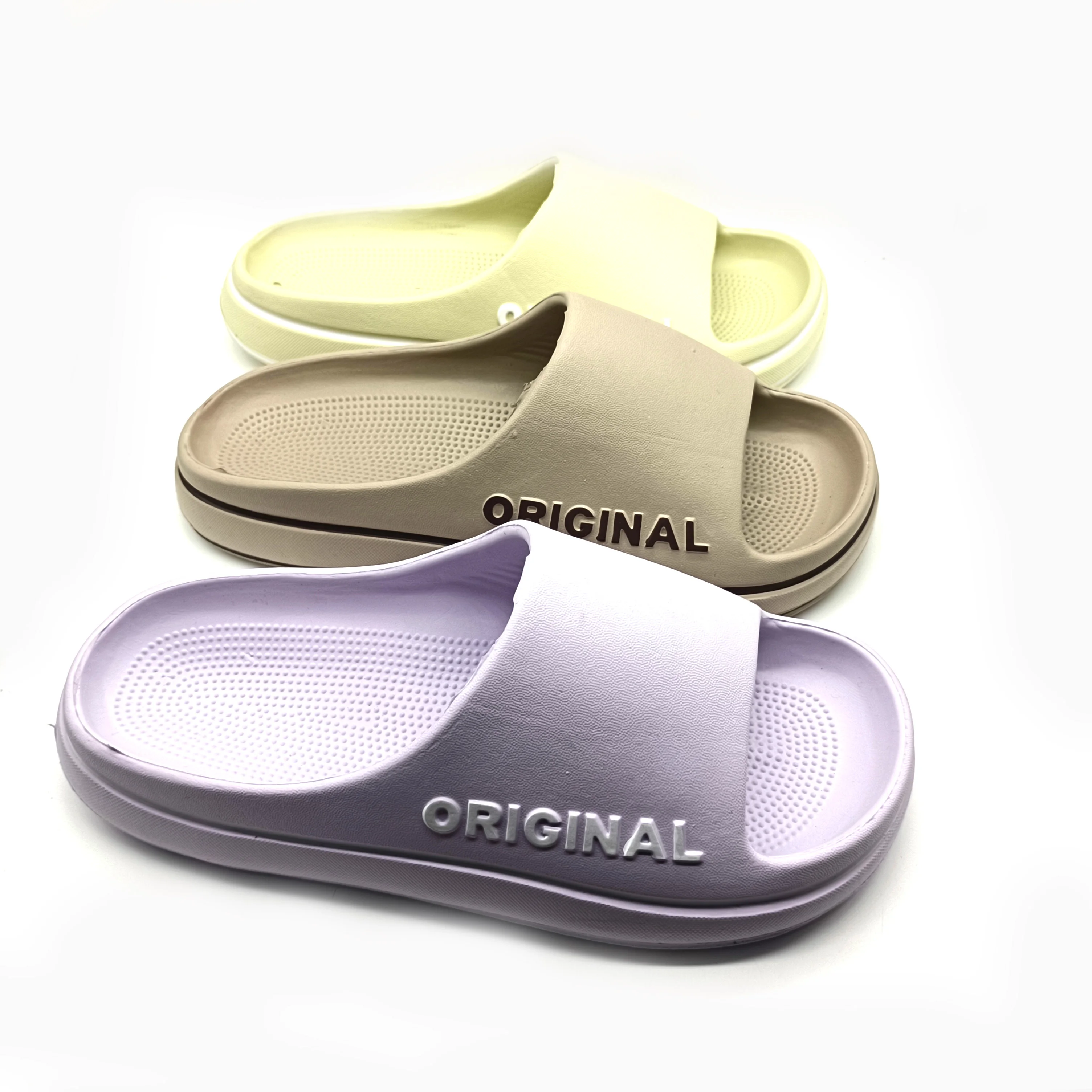 thumbnail interactive-video image 1 of Suavs The Eddy Slide – Sand/White, Unisex Flip Flops, Standard Width 1 of 2