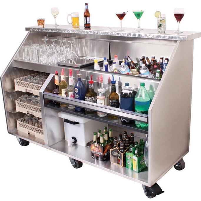 Stainless Counter bar Table Commercial Use 59 Inch Cocktail Drinks