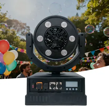 Topflashstar RGB Y 4in1 LED Moving Head Bubble Machine Rechargeable with DMX Remote IP65 Wedding Bubble Machine for Wedding Pary