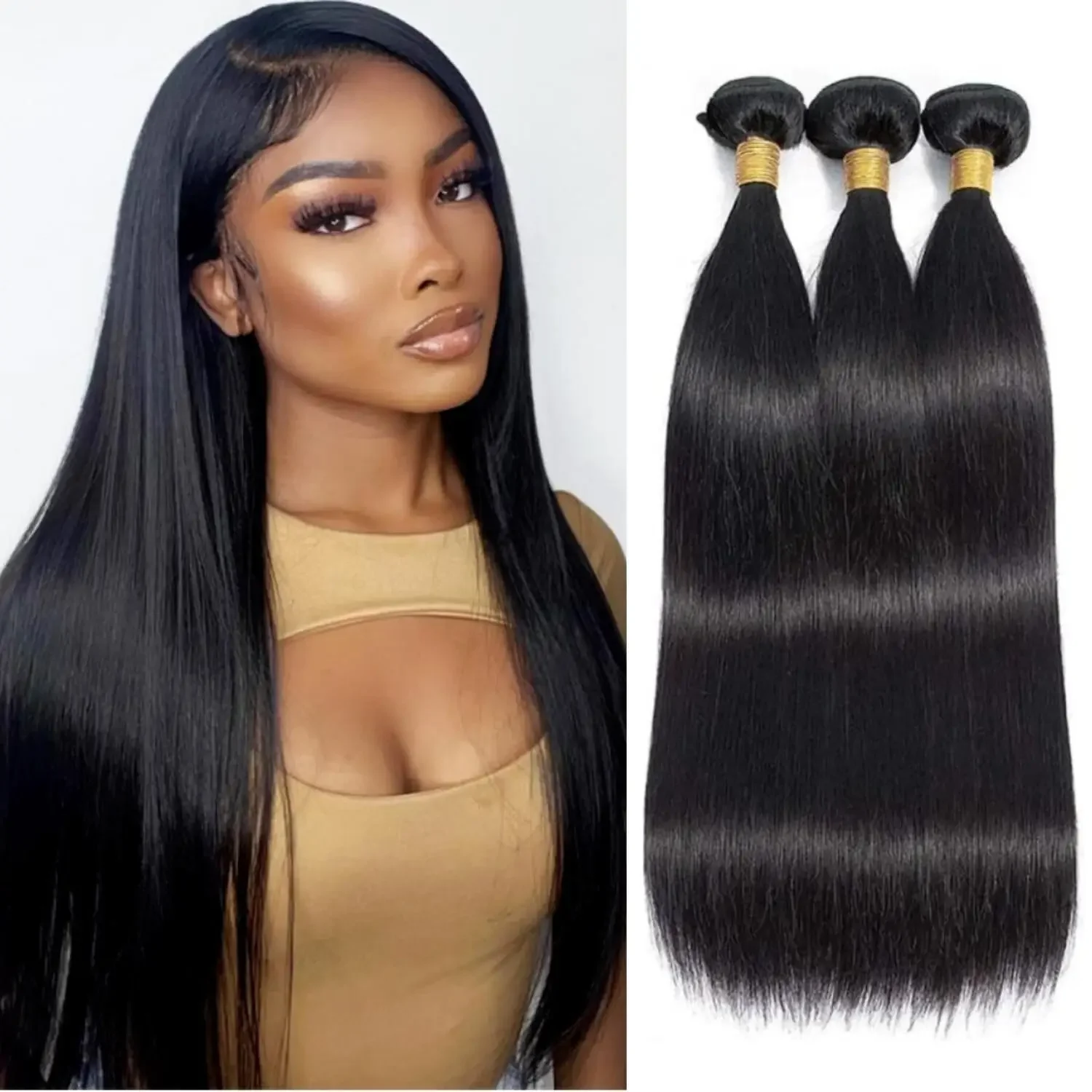 Rohe indische glatte Haarbündel 12A 30 32 Echthaarbündel brasilianische glatte Haarverlängerungen in Top-Qualität für Frauen_voghion.com
