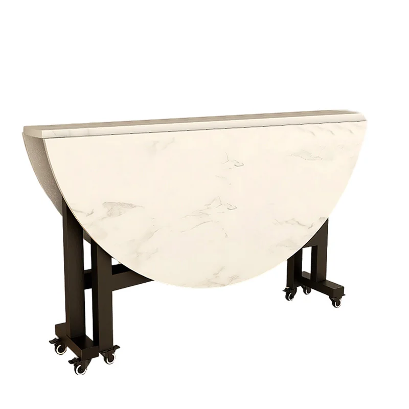 Unit Canteen Round Dining Table Folding Dining Table with Wheels Moving Dining Table