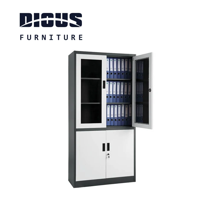 Dious hot sale chinese furniture antique steel filing cabinet metal curio cabinet with glass doors