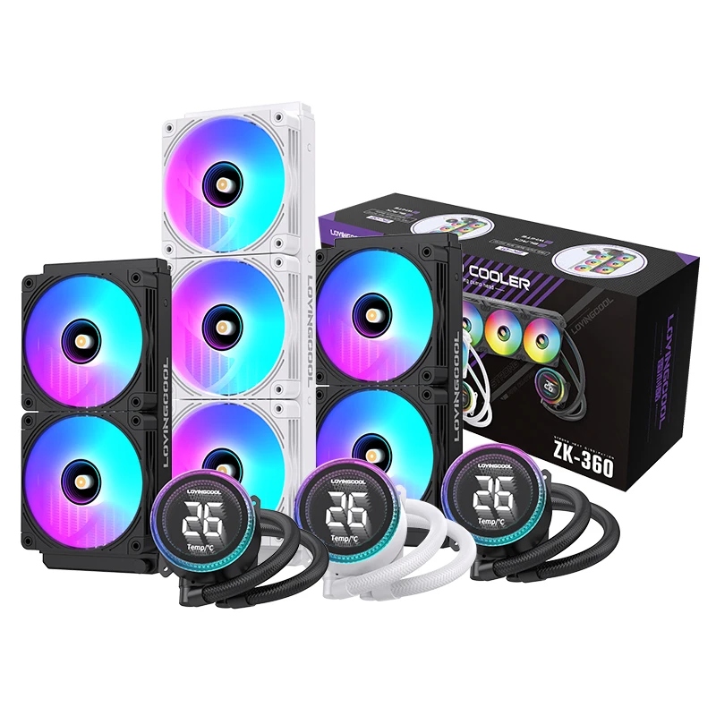 Lovingcool 360 White Digital Display ARGB CPU Water Cooler