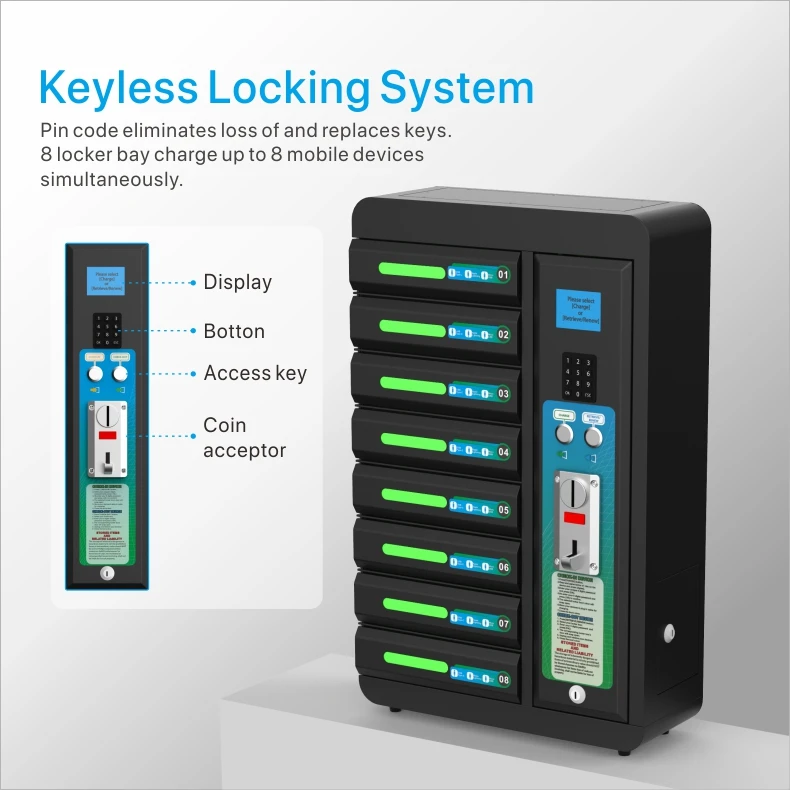 2025 Best Seller Coin-Operated Fast Charging Power Station Safes Dropshipping Product for Multi-Grid Phone Charging