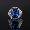 open size Blue glass ring open size
