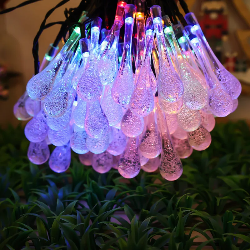 Led Solar Wasser Tropfen Form Girlande Lichterketten Weihnachts Fee Für Outdoor-urlaub Hochzeit Weihnachten Party House Events