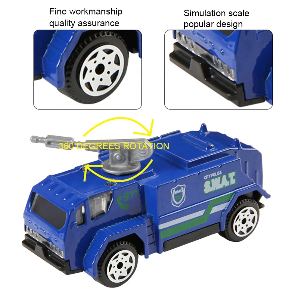 High Quality Alloy Small Car Toy Diecast Model Vehicles Toys Kids Metal Police Car Toys