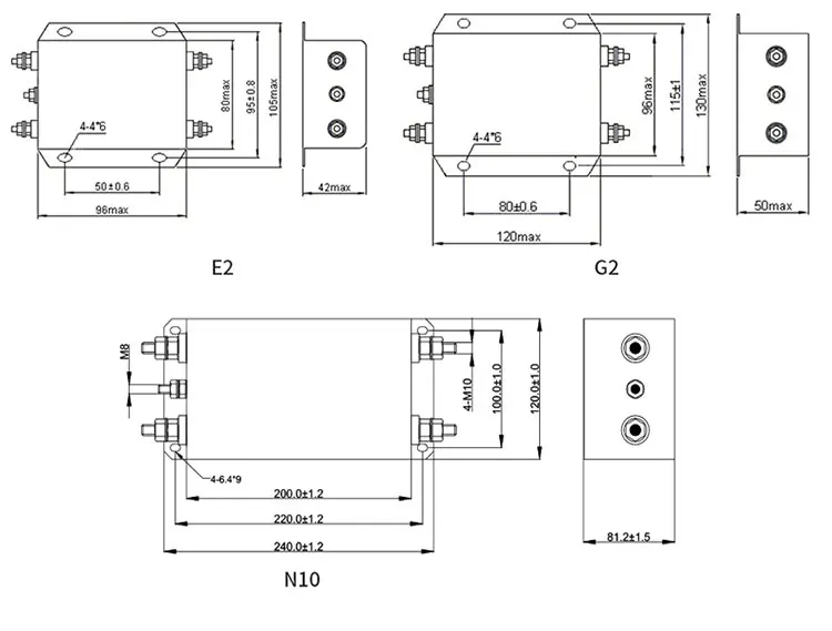 380V 440V 520V Three-Phase Four-Wire Power EMI EMC Filter 10A-200A Double-Stage LV Products manufacture