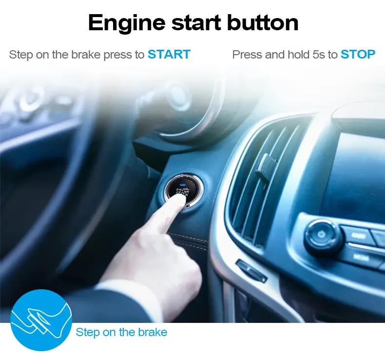SPY 12V Keyless Entry Anti-Theft Alarm System Auto Car Engine Start/Stop Push Button for Camry Corolla Key Click Keyless Push