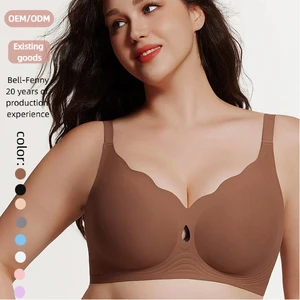 OEM  Bra Plus Size Big Cup Women Sujetadores  Wireless Super Breathable Laser Cut Jelly Bra