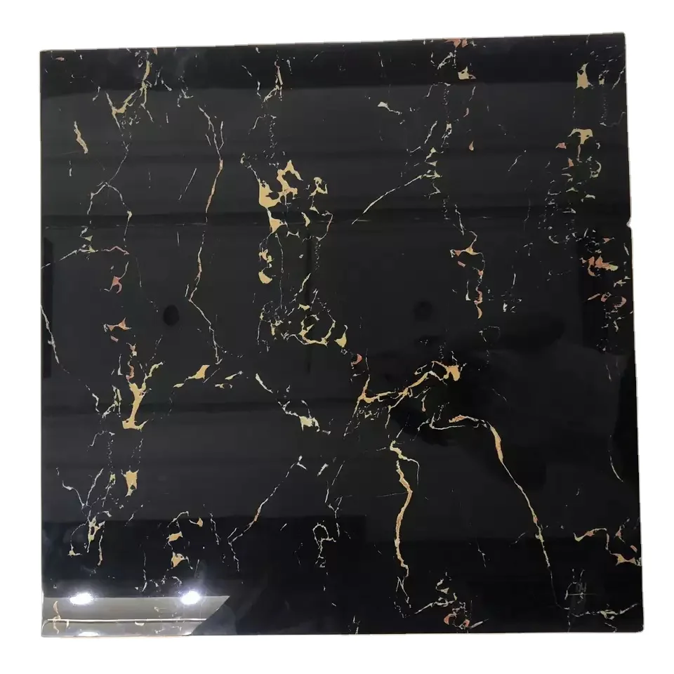 Antislip material ceramic tile 60X60 floor full body black porcelain marble Stone Imitation Texture tiles