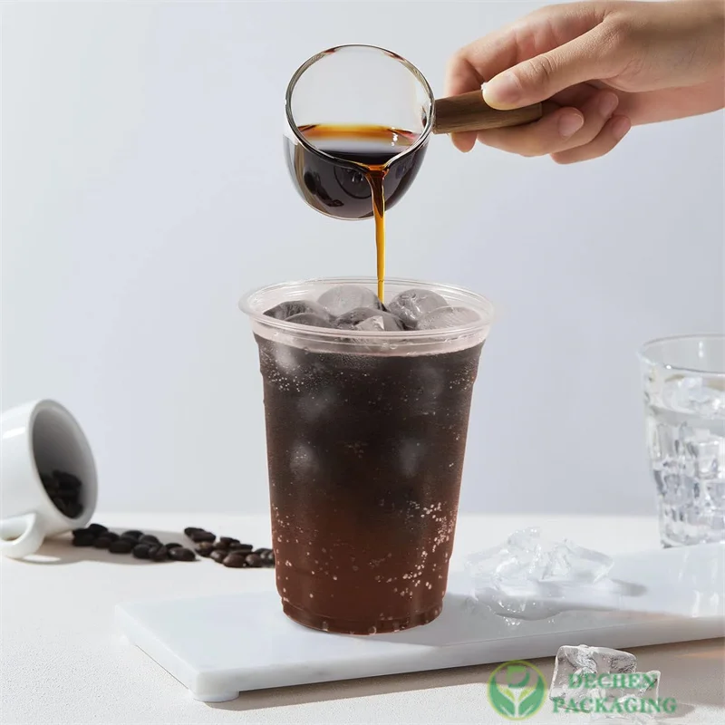 Coffee Cup With Ice Coffee Plastic Cup Black 12oz Custom Logo