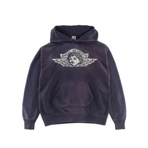 Men's High Quality Saint Michael Pullover Hoodie Vintage American Cotton Washed Boxy Angel Graphic Eco-Friendly Quick Dry