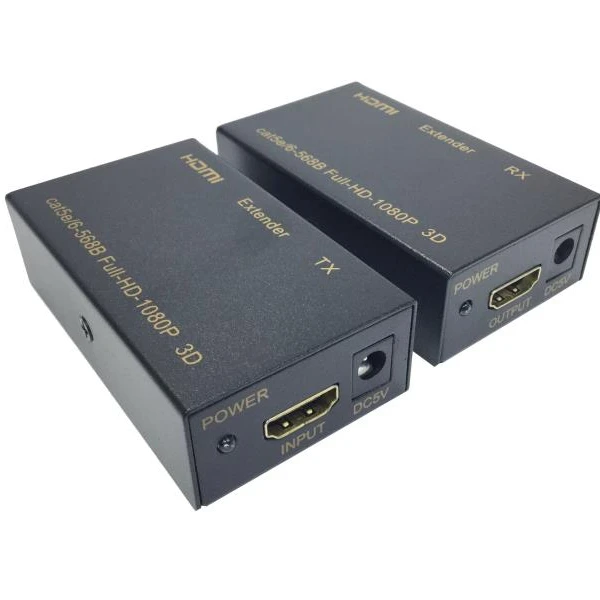 High Quality 1080P TX/RX with Over Signal Cable 60M 196FT HDMI Extender by Cat6 3D Capable HDMI Extender
