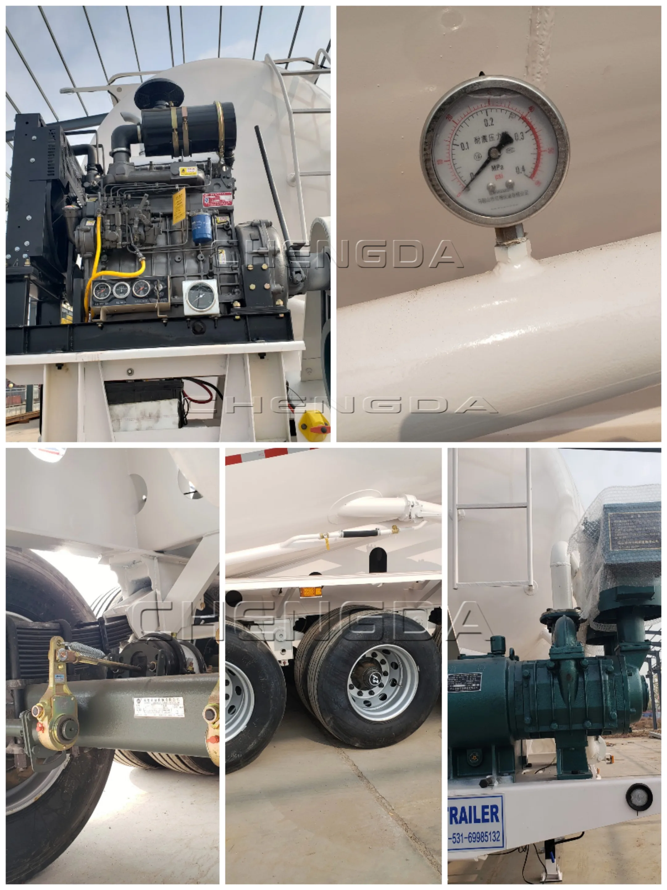 light duty 2 axle dry bulk cement tank trailer