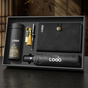 Chinese Style A5 PU Leather Journal Notebook Office Business Work with Box and Pen Gift Set