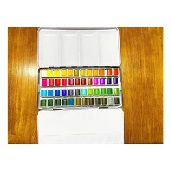 Однотонная Акварельная краска 12 24 36 48 цветов, железная коробка