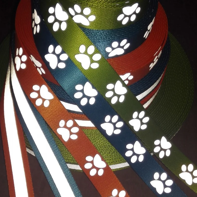 Custom Printed Shiny rainbow Reflective Flat Nylon Webbing Straps Belt for Clothing