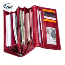 Fashion Ladies Red PU Leather Women Purse Clutch Wallets