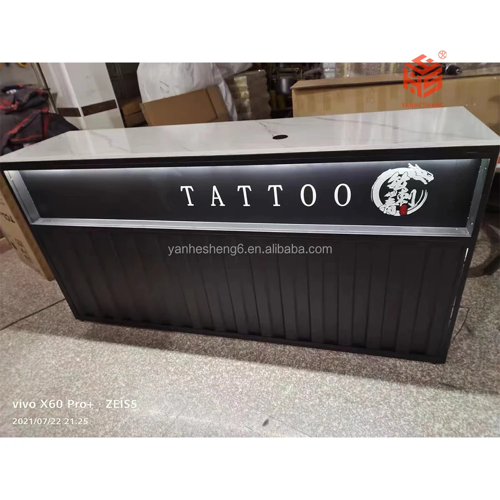 Nail Bar Furniture Oem Marble Counter Mini Led Furnitures Led Table And