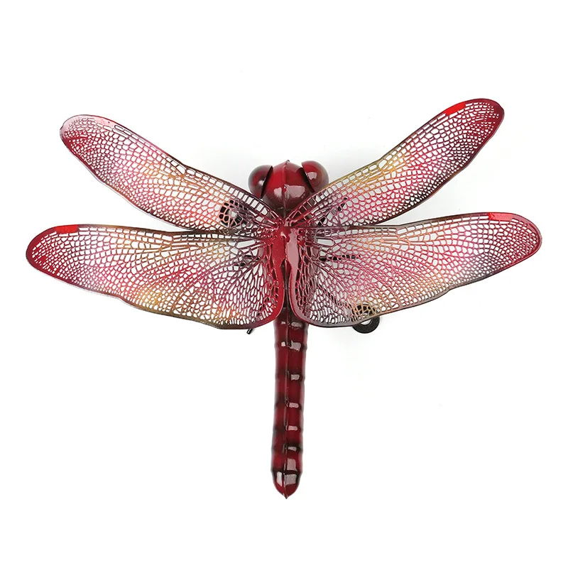 metal dragonfly wall hanging arts Red