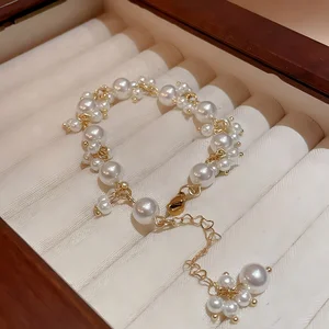 Elegant Bracelet with Gold Accents High Quality Imitation Pearl Jewelry Women Fashionable Versatile Daily Wear Special Occasions