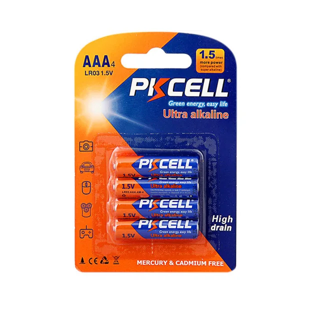 Free samples Spot goods PKCELL high quality 1.5v no. 7 AAA alkaline battery