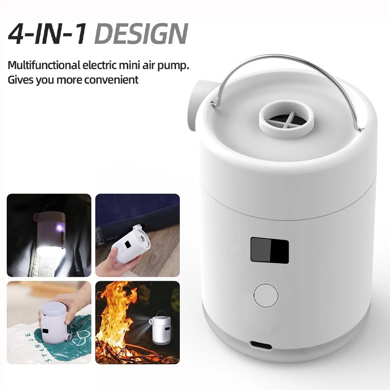 4-in-1 Portable Wireless Mini Electric Handheld Air Compressor Body Automatic Inflation Plastic Lantern 280L/MIN 40min+ Work - view 6