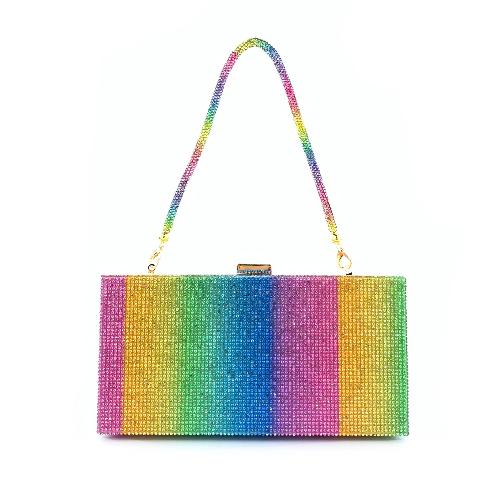 rainbow rhinestone purse