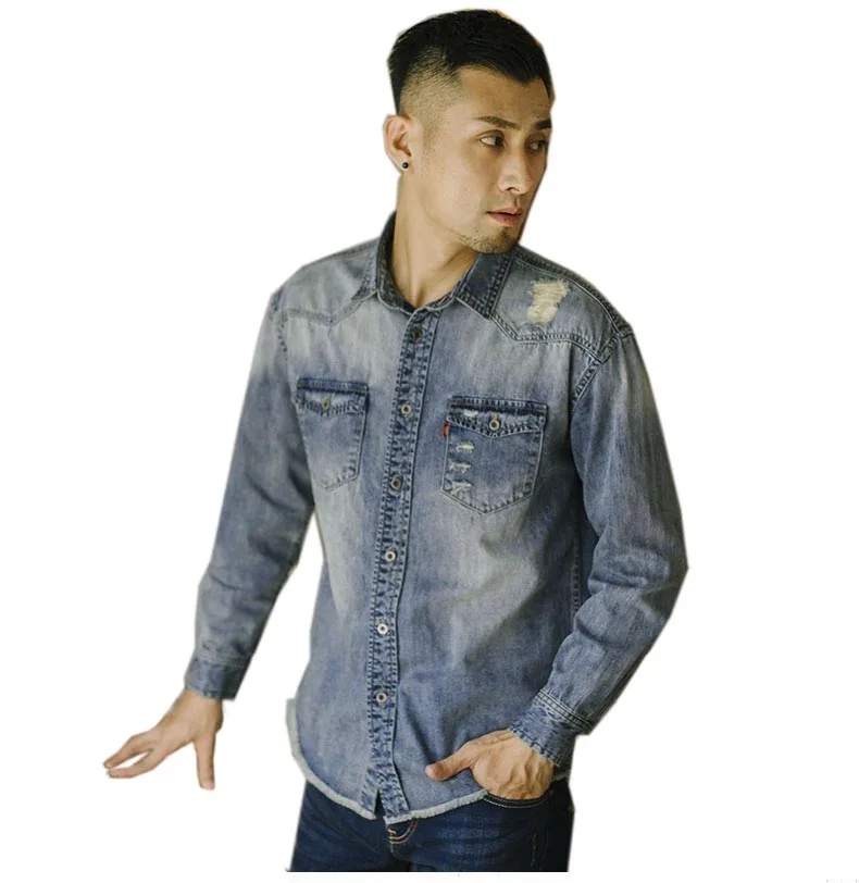 2021 Custom Blue Washed Oversize Jeans 