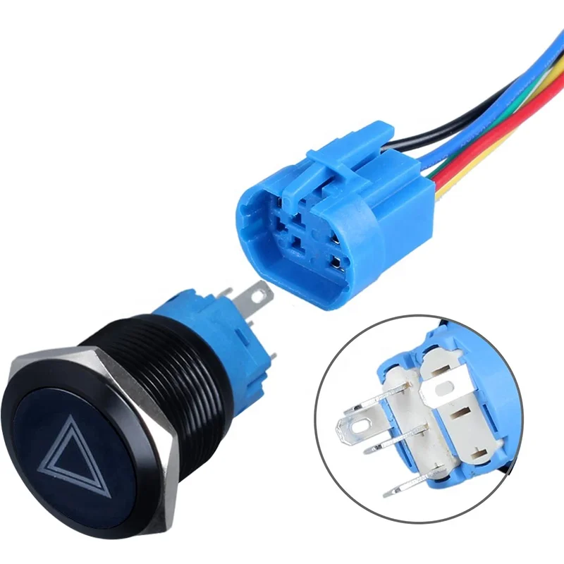 22mm Power Symbol Metal Push Button Switch On/off+ Wire Socket - Buy 12 ...