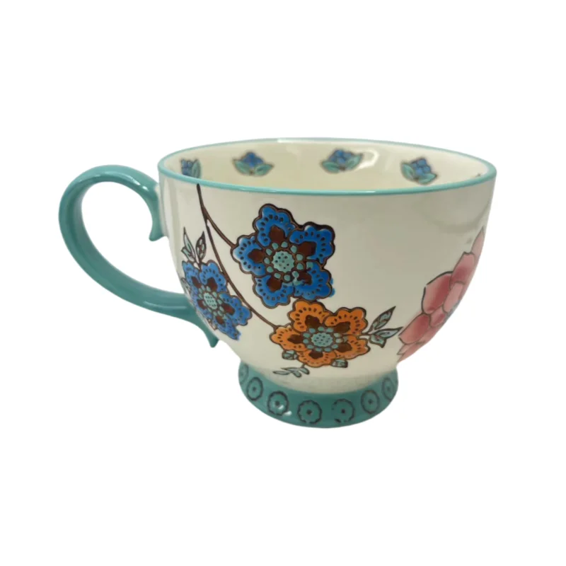 Boho Style Hand Drawn 16 Oz Ceramic Mug - Unique Coffee Cup