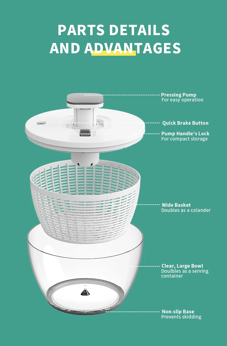 Factory Electric Vegetable Fruits Washer Collapsible Salad Spinner Electric Vegetable Salad