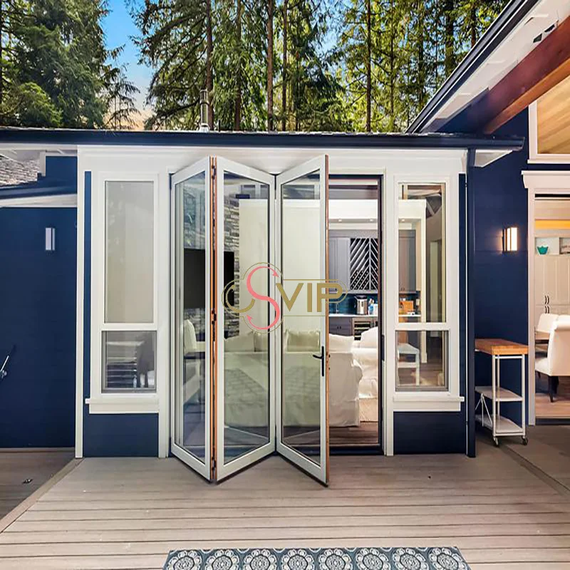 Exterior Multi Folding Glass Doors Aluminium Small Folding Patio Doors