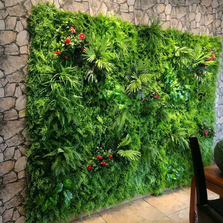 Synthetic Grass Fence Panel Backdrop Plant Artificial Green Wall For ...