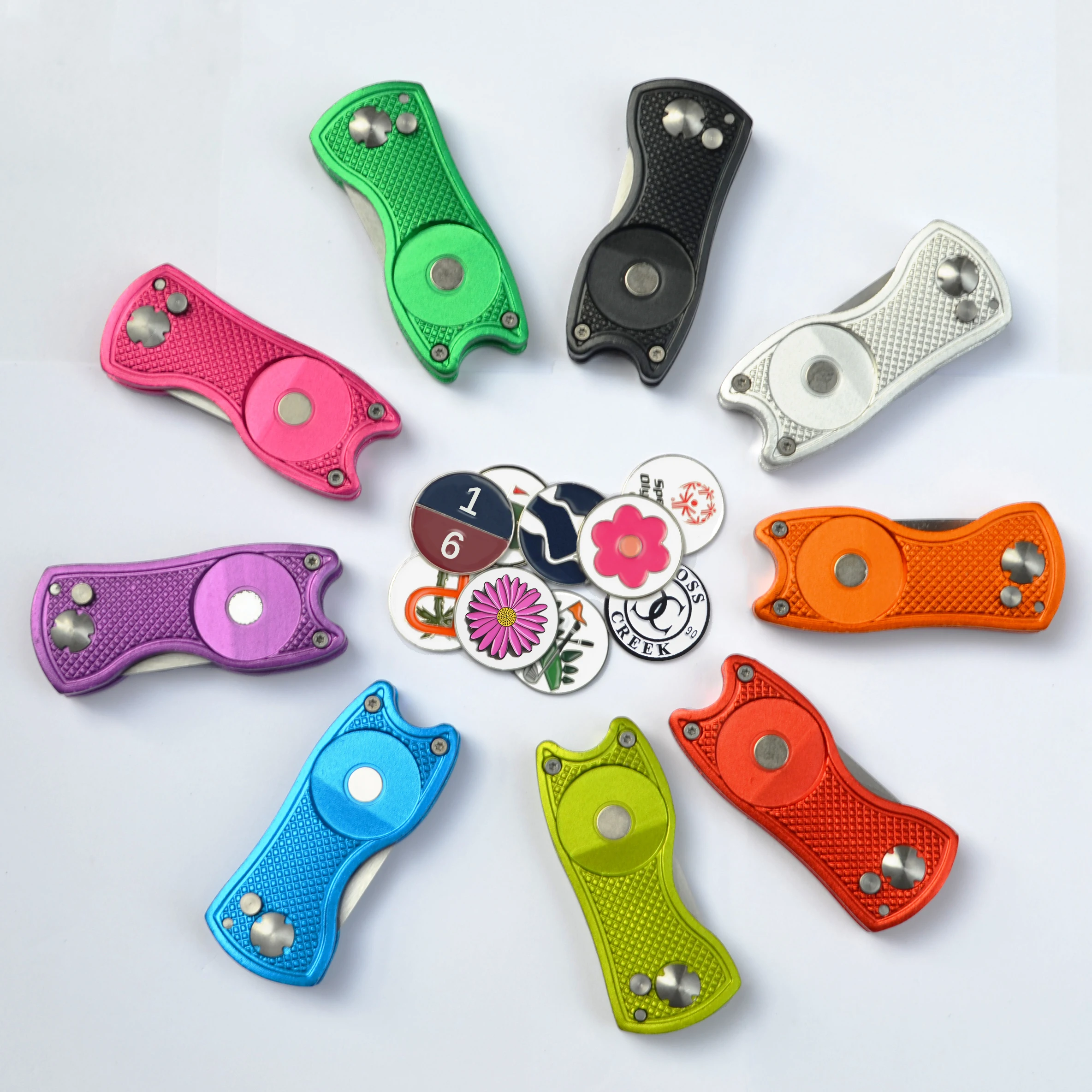 Custom Design Golf Divot Tool Metal Bottle Opener Golf Divot Repair Tool With Ball Marker Iron Antique Laser Engrave Tool Set