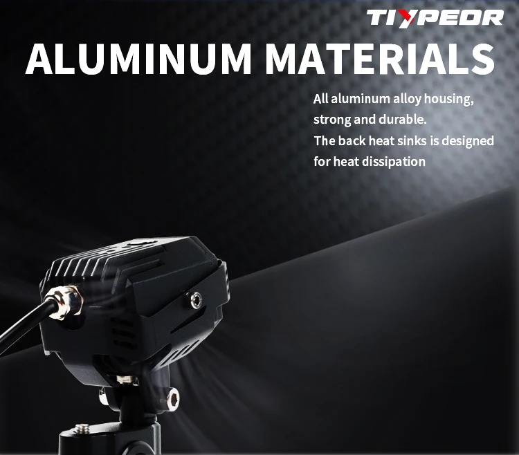 TIYPEOR Super Bright Motorcycle High Power Spotlight Aluminum Auxiliary Headlight Brighter High/Low Beam Headlamp for Off-road factory