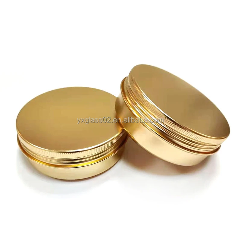 Wax aluminum container supplier Hair oil cans Mask jar cosmetic container supplier slimming body scrub cream packaging container manufacture