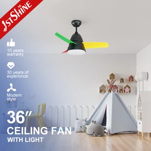 1stshine Ceiling Fan Small 36 Inches OEM Brand Multi Color LED Acrylic Blades Ceiling Fan With Light