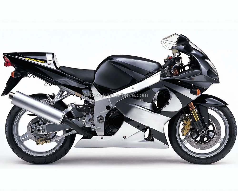 Suzuki K1 GSXR1000 Fairing Set - ROKALAM Racing Black Silver