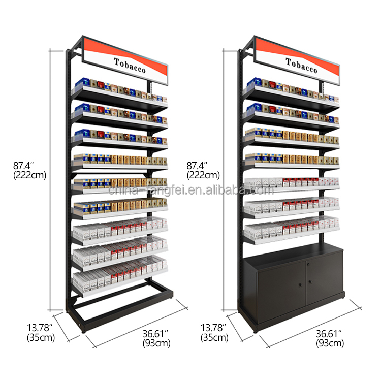 cigarette stands for sale Retail Cabinet Commercial Retail Display Cigar, Candy, Small Toy Display Case Point of Counter Rack Retail Cabinet Organizer with Lock and Key ( Color : Black , Size thanks to its ample space and adjustable shelves. TobacPro Cigarette Display Rack With