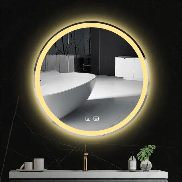 Modern Design Smart LED Bathroom Vanity Mirror Orbicular LED Bath Mirrors with Illuminated Feature New Style LED Lights Equipped