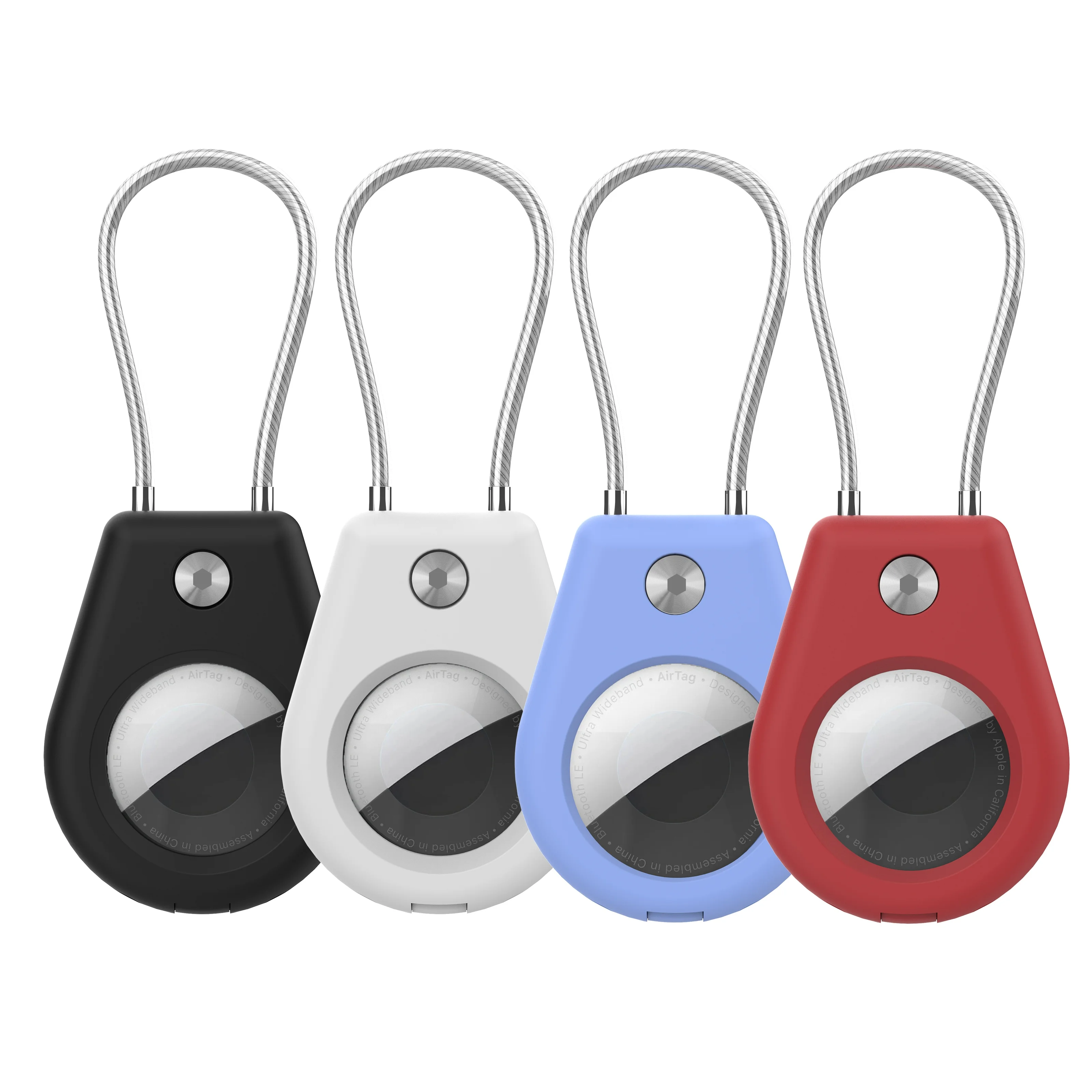 TITUO  Holder with Key Ring Wire Cable Anti-lost tracker Protective Case Keychain Secure Holders for GPS tracker