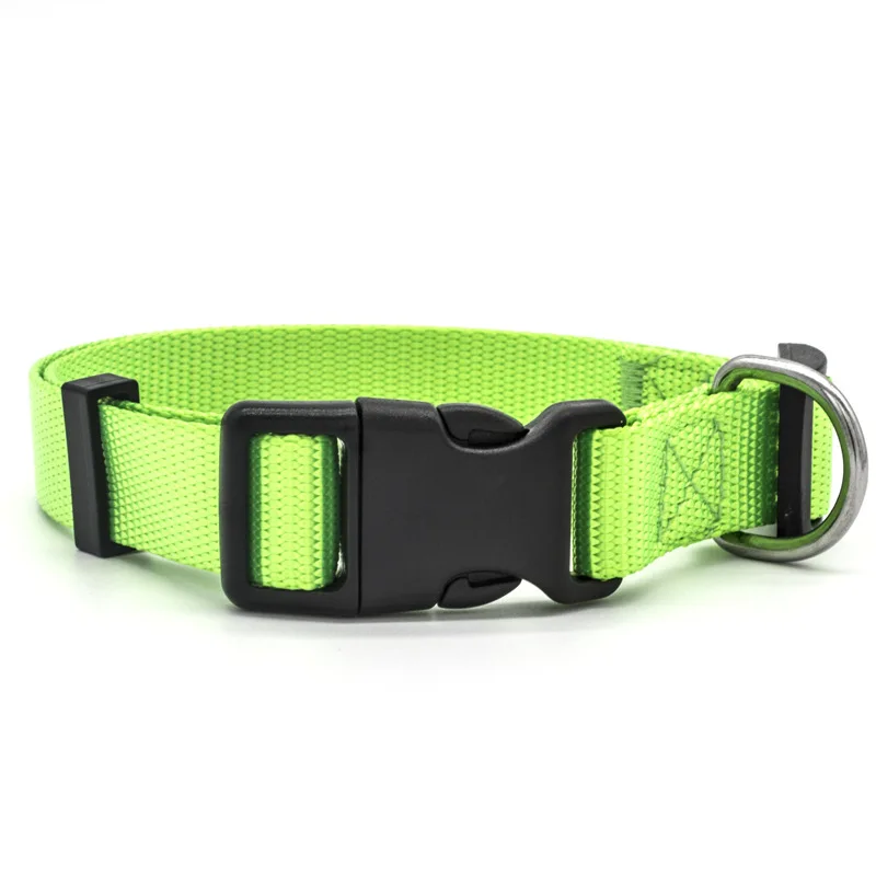 2021 Trending Products Wholesale Metal Buckle Pet Cat Dog Use Plain Nylon Dog Collar