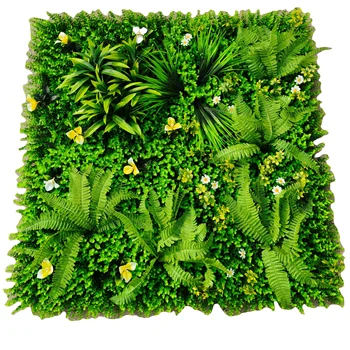 Garden Supplies Decor UV Boxwood Green Hedge Plant Panel Artificial Grass Wall for Wedding